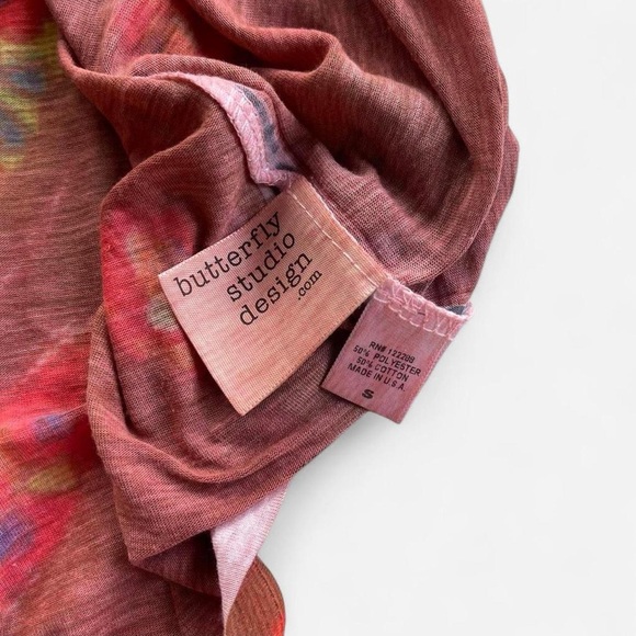 Freak Zoo Butterfly Studio Design Tie Dye Funky Artsy Colorful Abstract Tee - Picture 4 of 7